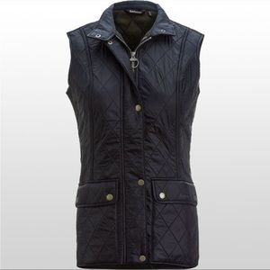 BARBOUR Sz 6 US S Black Quilted Wray Gilet Vest EUC